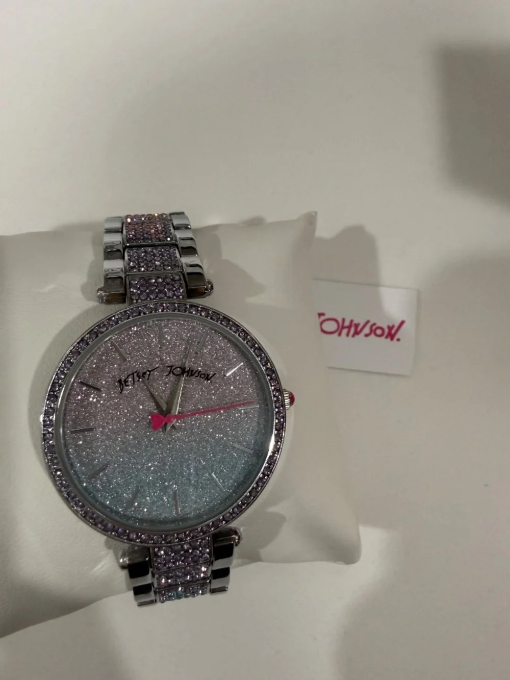 NWT Betsey Johnson silver sparkly glittery watch - Picture 3 of 9